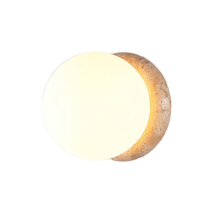 Asteroid Wall Light Dia 6.3″ x H 6.3″ / Yellow Travertine & White / Warm Light Wall lamp