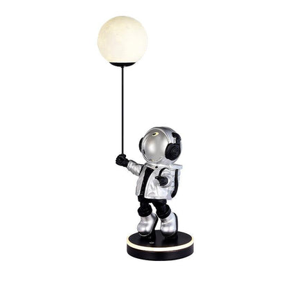 Astronaut and Planet Lamp Model B Silver / US plug / Warm Light Table lamp
