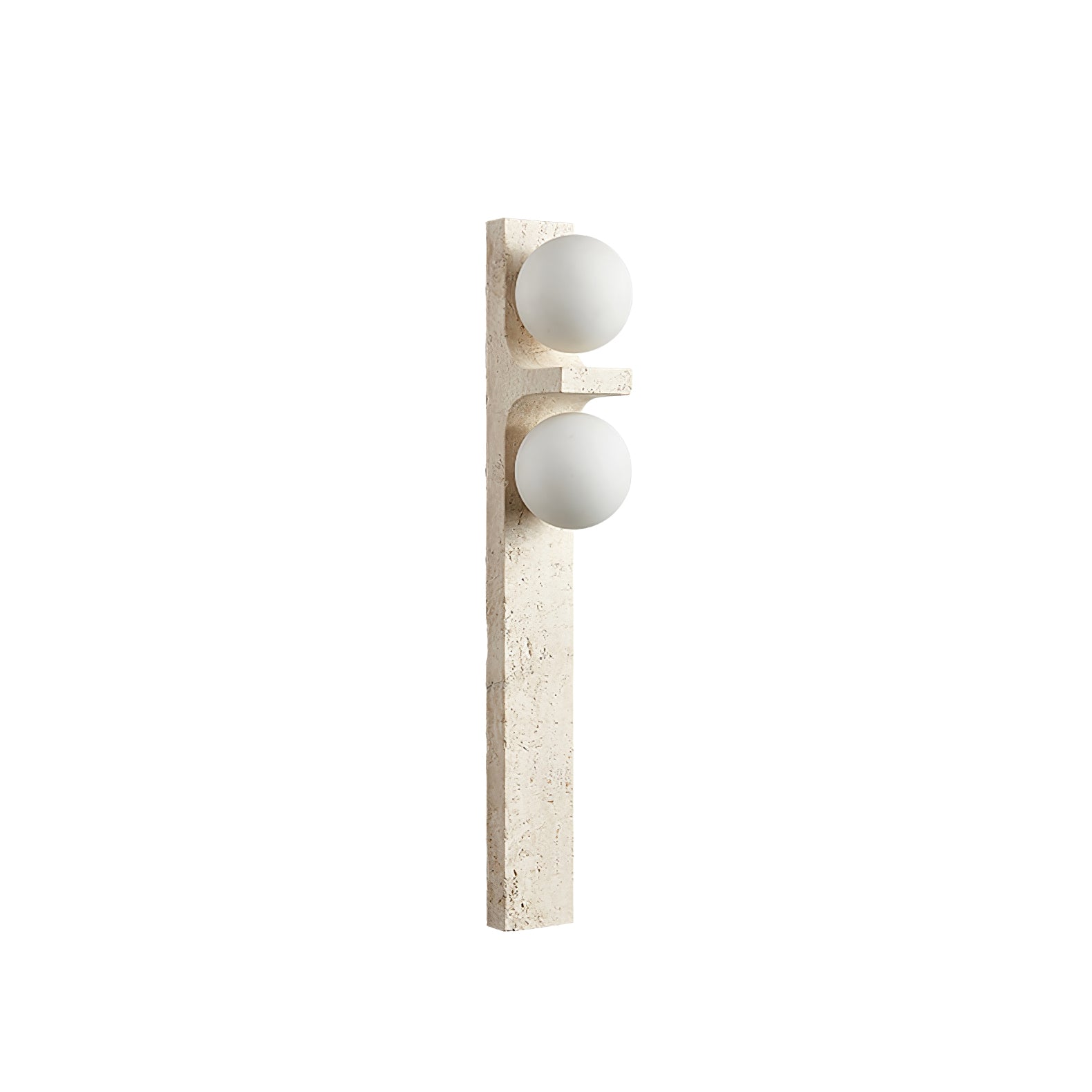Asymmetrical Travertine Wall Sconce 2-Lights Dia 2.3″ x H 19.7″ / Yellow Travertine 1001 Wall lamp