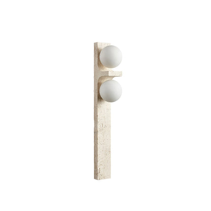 Asymmetrical Travertine Wall Sconce 2-Lights Dia 2.3″ x H 19.7″ / Yellow Travertine 1001 Wall lamp
