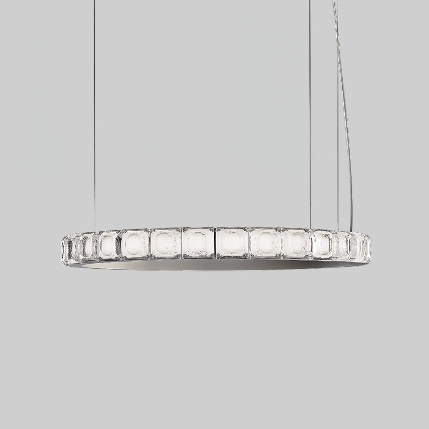 Aura Ring Chandelier ? 15.7″ x H 59″ / Dia 40cm x H 150cm / Silver / Warm Light Chandelier