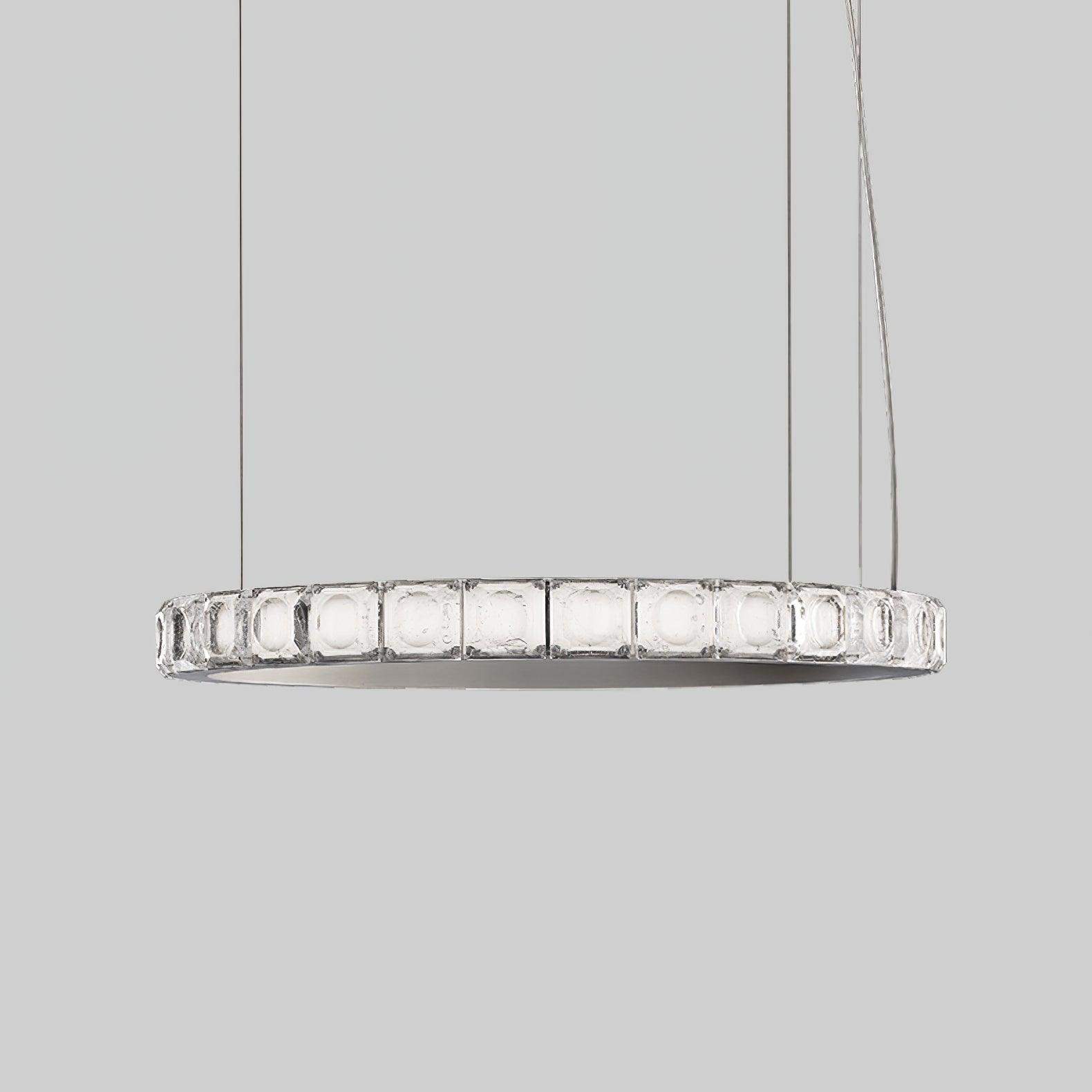 Aura Ring Chandelier ? 15.7″ x H 59″ / Dia 40cm x H 150cm / Silver / Warm Light Chandelier