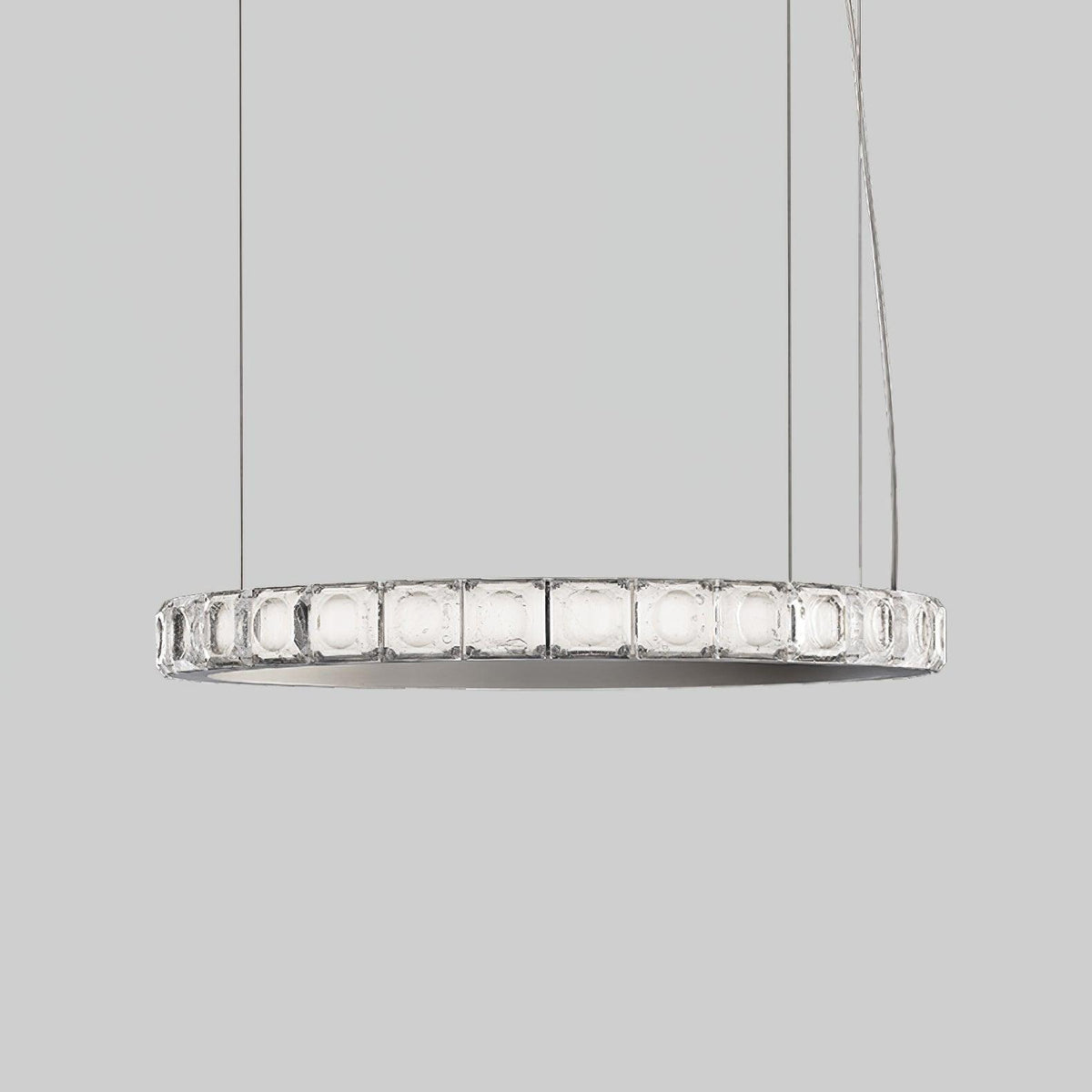 Aura Ring Chandelier Dia 15.7″ x H 59″ / Dia 40cm x H 150cm / Silver / Warm Light Chandelier