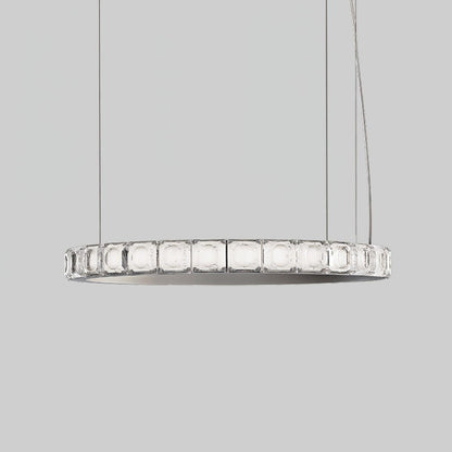 Aura Ring Chandelier Dia 15.7″ x H 59″ / Dia 40cm x H 150cm / Silver / Warm Light Chandelier