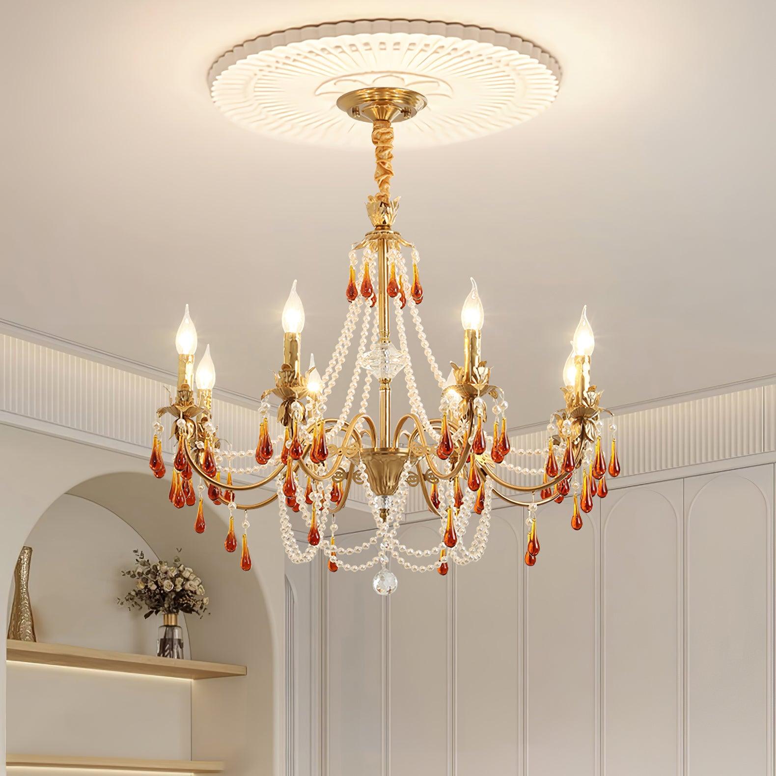Aureate Amber Crystal Chandelier Chandelier