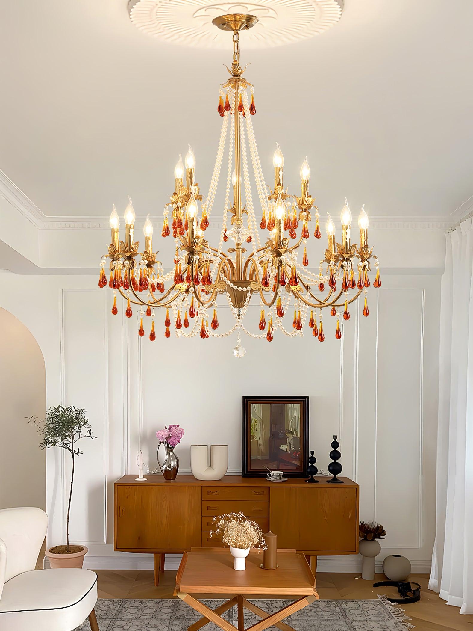 Aureate Amber Crystal Chandelier Chandelier