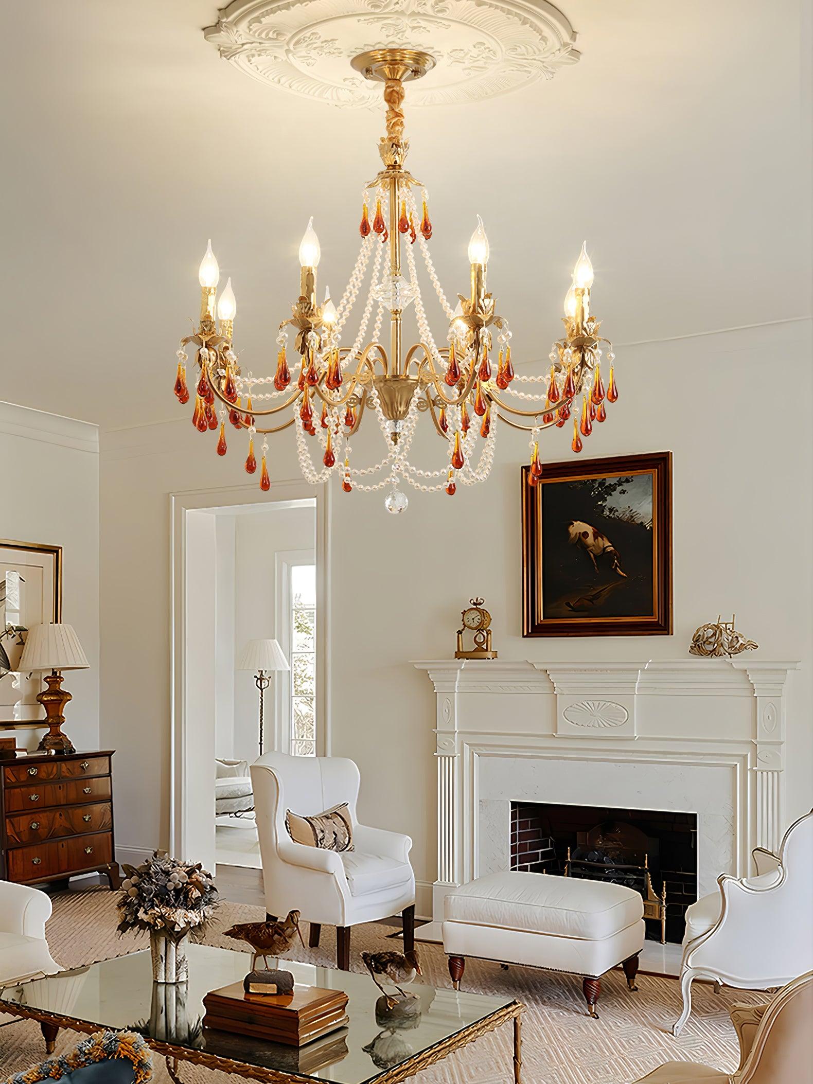 Aureate Amber Crystal Chandelier Chandelier