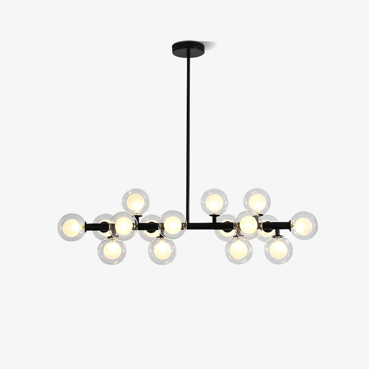 Aurelia Chandelier 16 Heads L 39.4″ x H 19.7″ / L 100cm x H 50cm (G4 bulbs*16) / Black & Transparent Chandelier