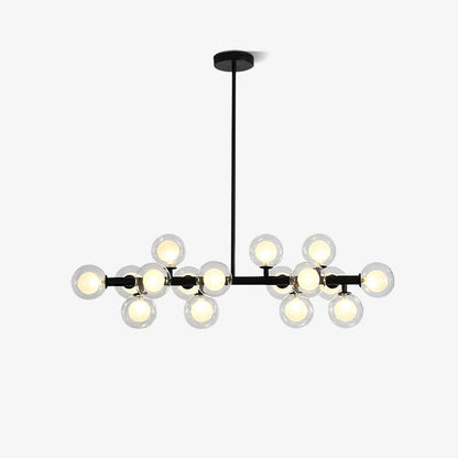 Aurelia Chandelier 16 Heads L 39.4″ x H 19.7″ / L 100cm x H 50cm (G4 bulbs*16) / Black & Transparent Chandelier