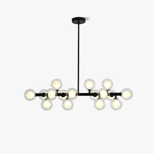 Aurelia Chandelier 16 Heads L 39.4″ x H 19.7″ / L 100cm x H 50cm (G4 bulbs*16) / Black & Transparent Chandelier