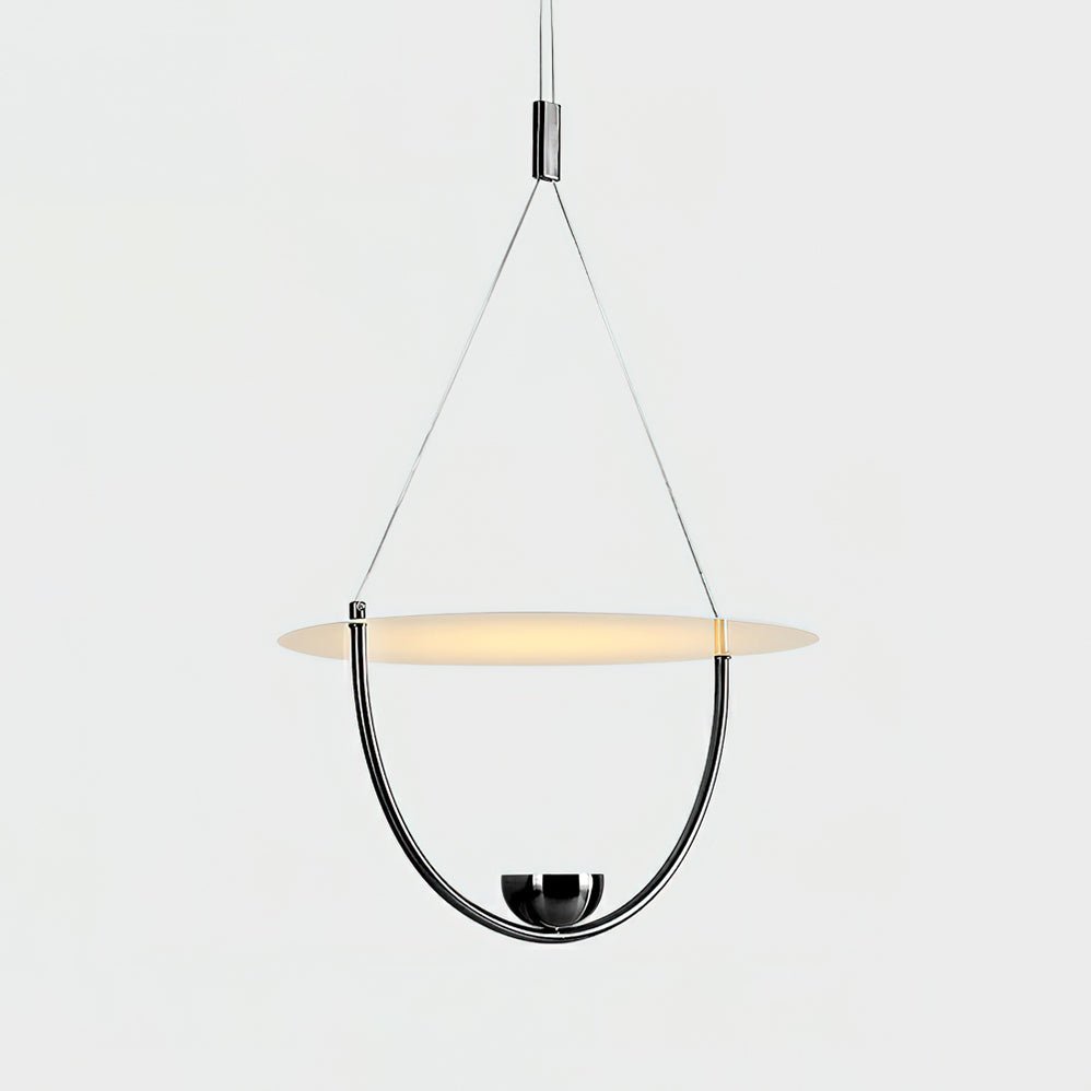 Aurelia Disc Pendant Lamp Dia 14.2″ x H 16.5″ / Dia 36cm x H 42cm / Black / Warm Light Pendant light