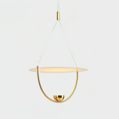 Aurelia Disc Pendant Lamp Dia 14.2″ x H 16.5″ / Dia 36cm x H 42cm / Gold / Warm Light Pendant light