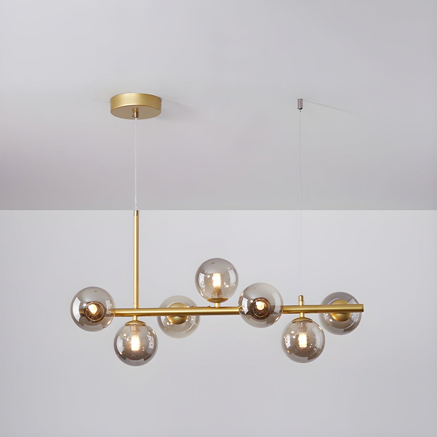 Aurelia Globe Chandelier 7-balls: ? 25.6″ x H 9.4″ / Gold / Smoke Grey 1001 Chandelier