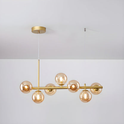 Aurelia Globe Chandelier 7-balls: ? 25.6″ x H 9.4″ / Gold / Amber 1001 Chandelier