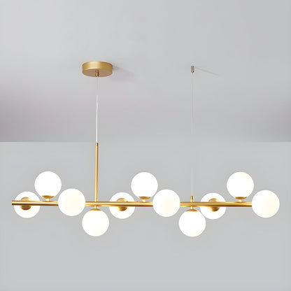 Aurelia Globe Chandelier 11-balls: ? 39.4″ x H 9.4″ / Gold / Milk White 1001 Chandelier