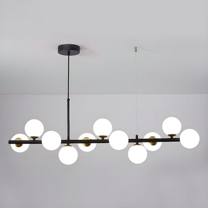 Aurelia Globe Chandelier 11-balls: ? 39.4″ x H 9.4″ / Black / Milk White 1001 Chandelier