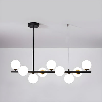 Aurelia Globe Chandelier 9-balls: ? 32.7″ x H 9.4″ / Black / Milk White 1001 Chandelier