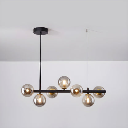 Aurelia Globe Chandelier 7-balls: ? 25.6″ x H 9.4″ / Black / Smoke Grey 1001 Chandelier