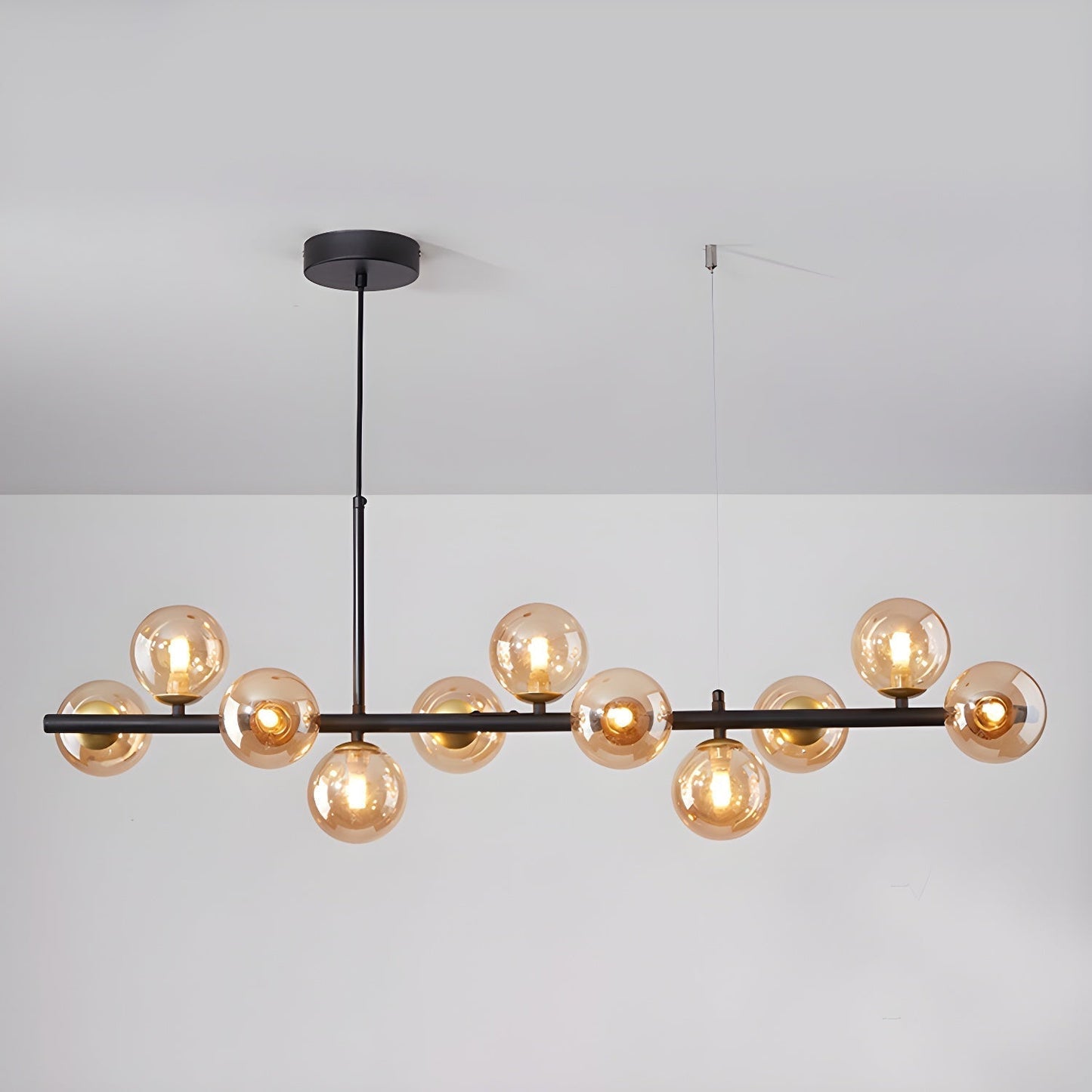 Aurelia Globe Chandelier 11-balls: ? 39.4″ x H 9.4″ / Black / Amber 1001 Chandelier