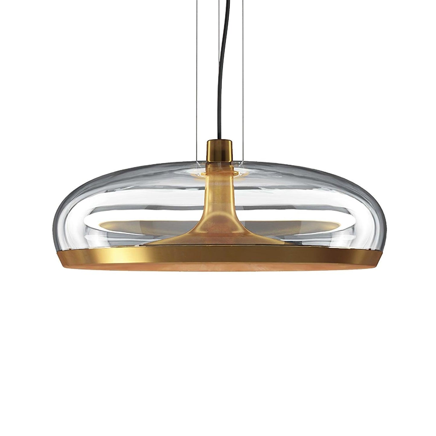 Aurelia LED Pendant Lamp Dia 17.7″ x H 59’’ / Dia 45cm x H 150cm / Gold & Clear / Warm Light Pendant light