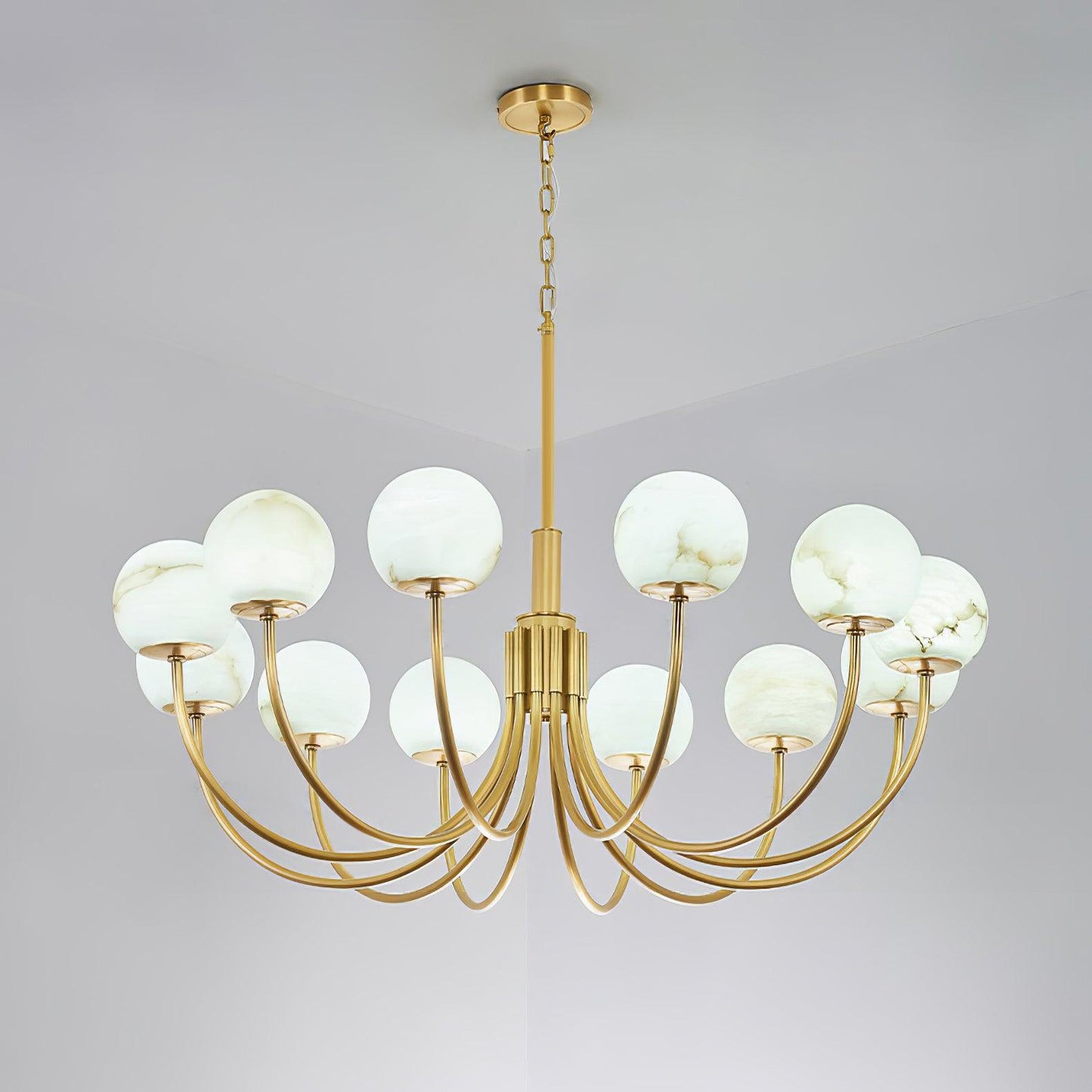 Aurelian Alabaster Globe Chandelier Chandelier