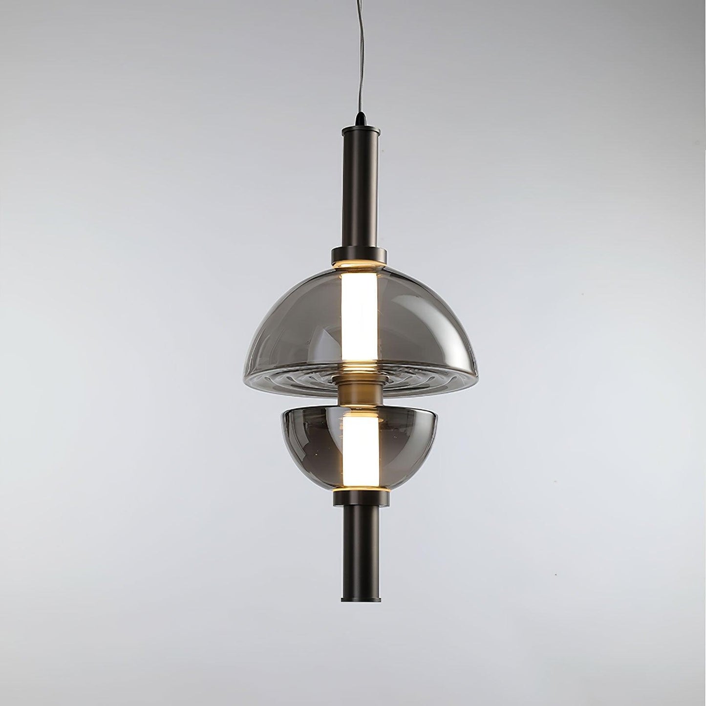 Aurora Luminosity Pendant Lamp Dia 11.8″ x H 23.6″ / Dia 30cm x H 60cm / Smoke Grey & Black / Warm Light Pendant light
