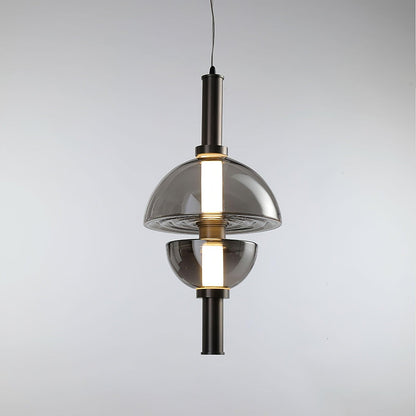 Aurora Luminosity Pendant Lamp Dia 11.8″ x H 23.6″ / Dia 30cm x H 60cm / Smoke Grey & Black / Warm Light Pendant light