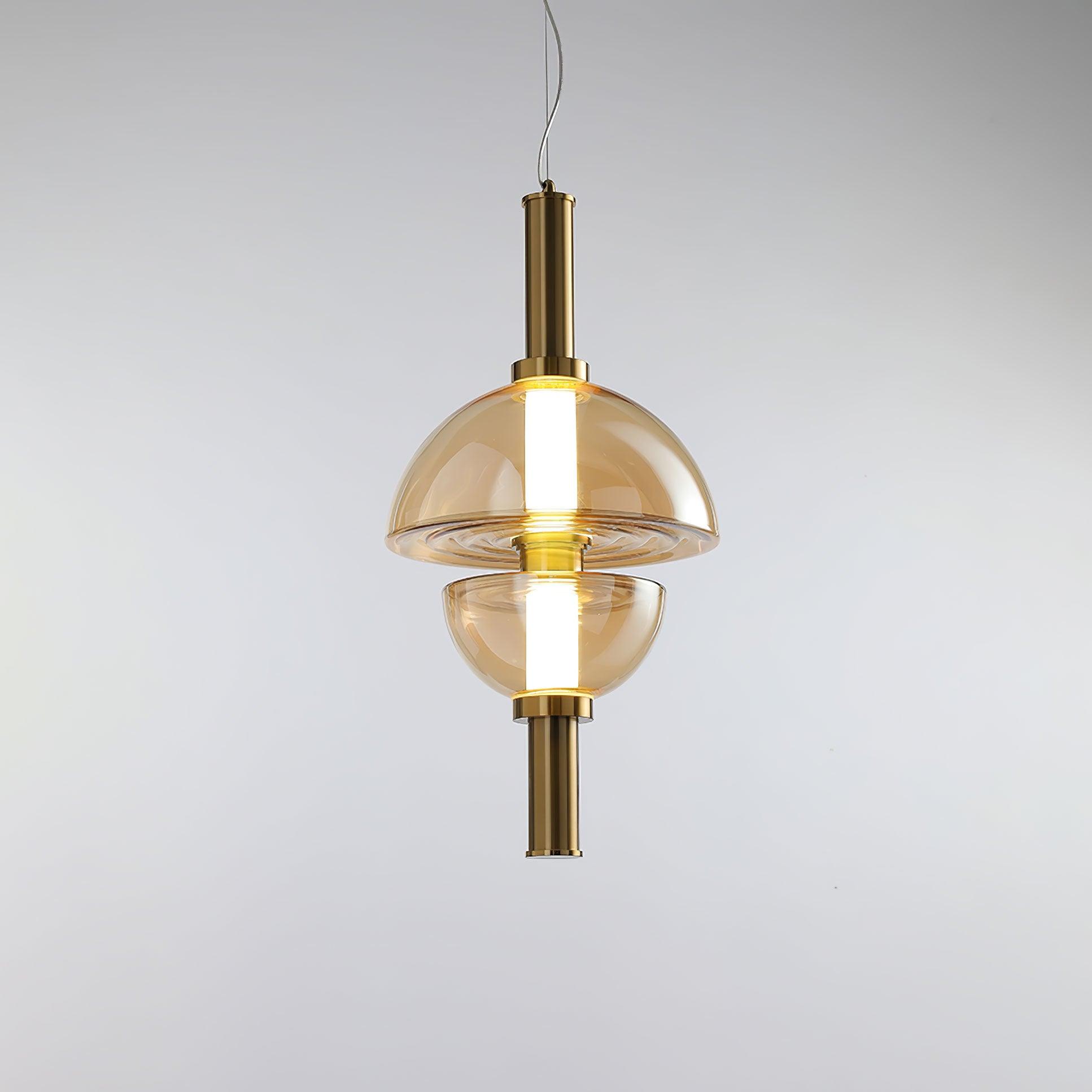 Aurora Luminosity Pendant Lamp Dia 11.8″ x H 23.6″ / Dia 30cm x H 60cm / Amber & Gold / Warm Light Pendant light