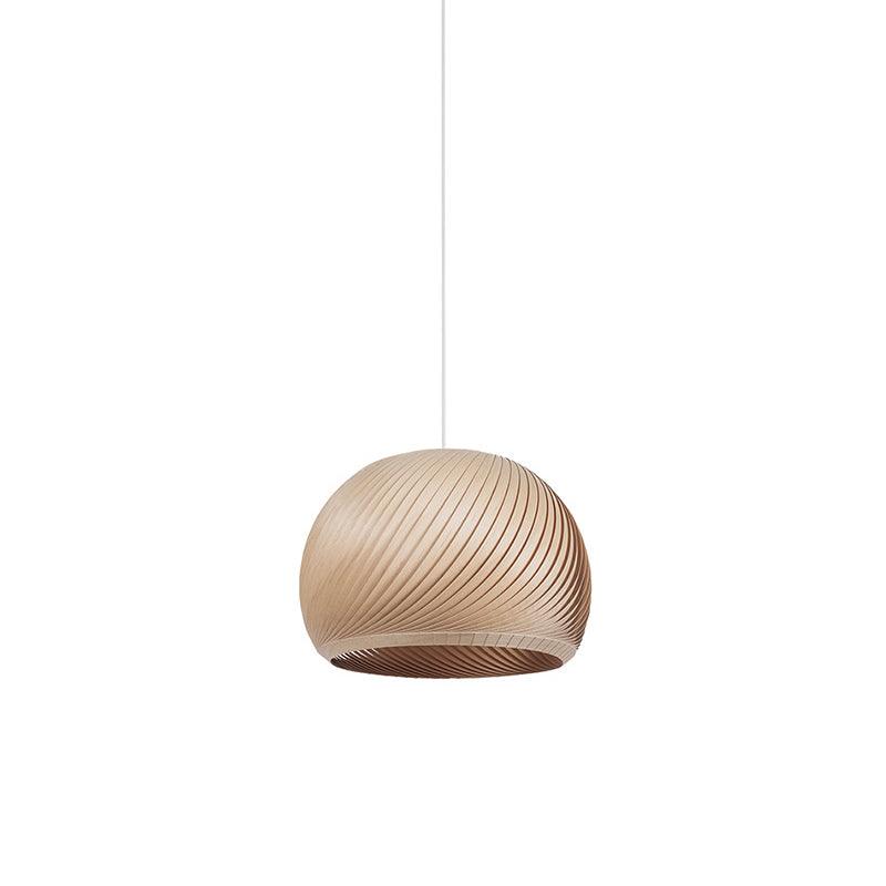 Aurora Whorl Wood Pendant Lamp 1 Head M Dia 13.8″ x H 11.8″ / Dia 35cm x H 30cm / Wood Color / Warm Light Pendant light