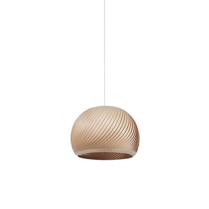 Aurora Whorl Wood Pendant Lamp 1 Head M Dia 13.8″ x H 11.8″ / Dia 35cm x H 30cm / Wood Color / Warm Light Pendant light