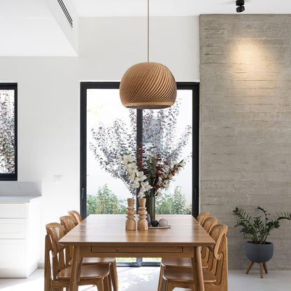 Aurora Whorl Wood Pendant Lamp Pendant light
