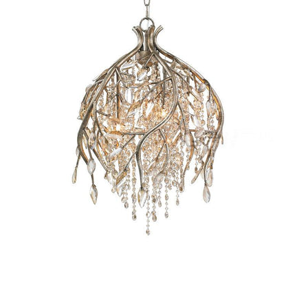 Autumn Twilight Chandelier Dia 19.7″ x H 25.6″ / Dia 50cm x H 65cm / Antique gold & Amber Chandelier