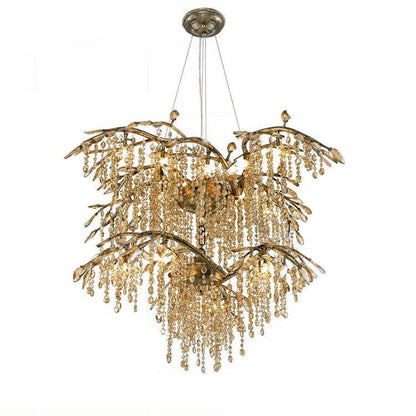 Autumn Twilight Chandelier Dia 39.4″ x H 27.6″ / Dia 100cm x H 70cm / Antique gold & Amber Chandelier