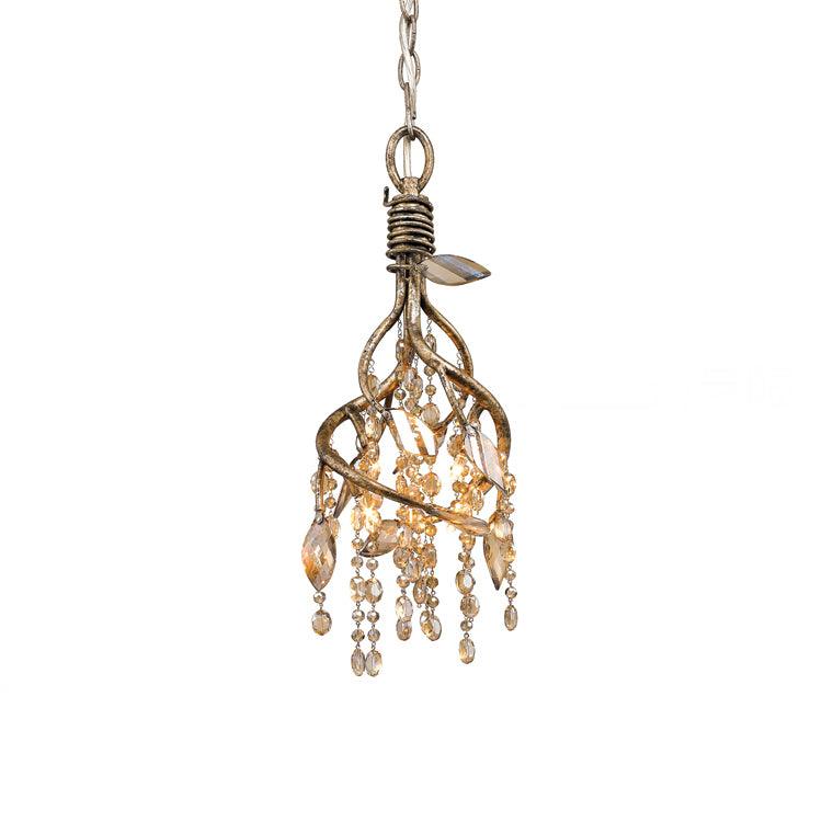 Autumn Twilight Chandelier Dia 8.7″ x H 16.9″ / Dia 22cm x H 43cm / Antique gold & Amber Chandelier