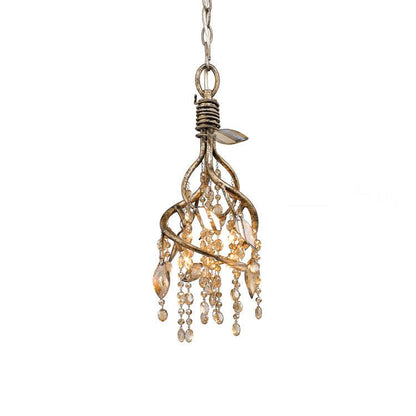 Autumn Twilight Chandelier Dia 8.7″ x H 16.9″ / Dia 22cm x H 43cm / Antique gold & Amber Chandelier