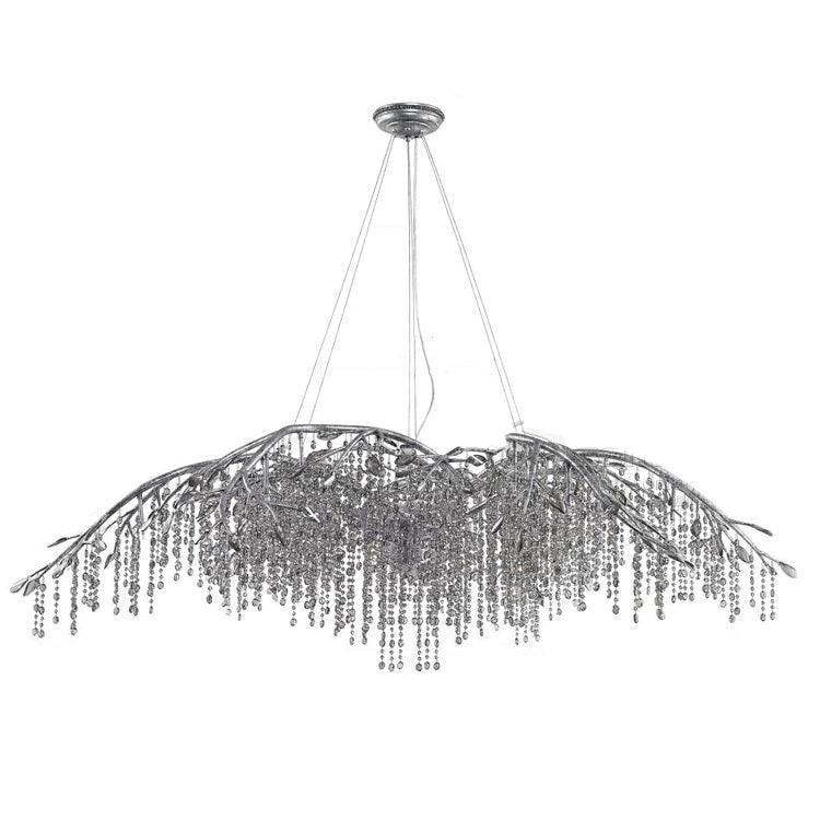 Autumn Twilight Chandelier Dia 74.8″ x H 23″ / Dia 190cm x H 58.5cm / Antique silver & Clear Chandelier