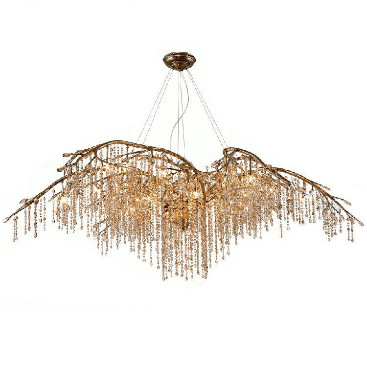 Autumn Twilight Chandelier Dia 74.8″ x H 23″ / Dia 190cm x H 58.5cm / Antique gold & Amber Chandelier
