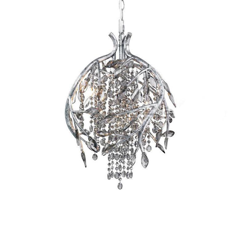 Autumn Twilight Chandelier Dia 16.5″ x H 17.7″ / Dia 42cm x H 45cm / Antique silver & Clear Chandelier
