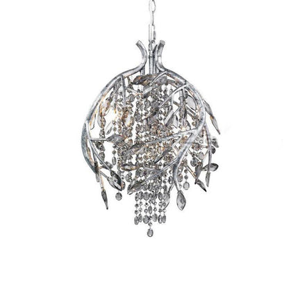 Autumn Twilight Chandelier Dia 16.5″ x H 17.7″ / Dia 42cm x H 45cm / Antique silver & Clear Chandelier
