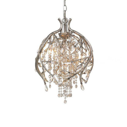 Autumn Twilight Chandelier Dia 16.5″ x H 17.7″ / Dia 42cm x H 45cm / Antique gold & Amber Chandelier
