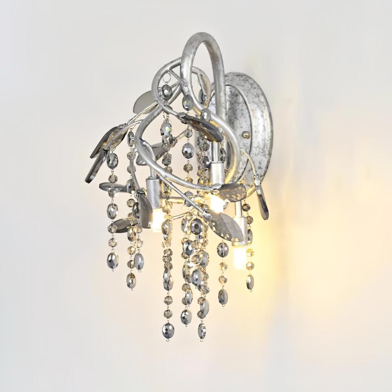 Autumn Twilight Wall Lamp ? 7.5″ x H 14.2″ / Dia 19cm x H 36cm / Antique Silver & Clear Wall lamp