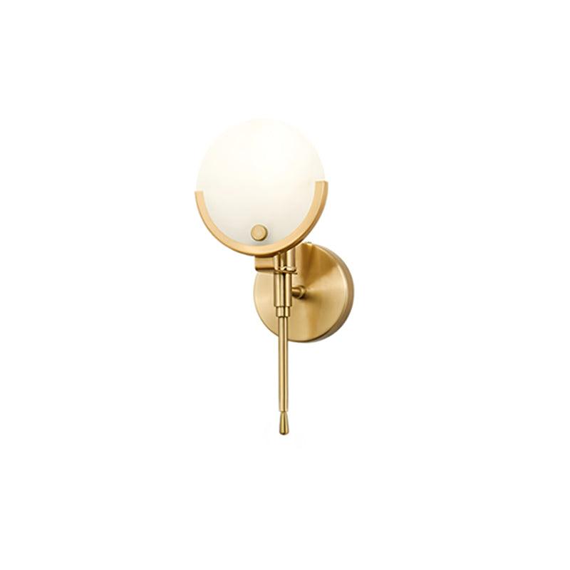 Ava Brass Wall Lamp ? 4.7″ x H 13.8″ / Dia 12cm x H 35cm / Brass & White Wall lamp