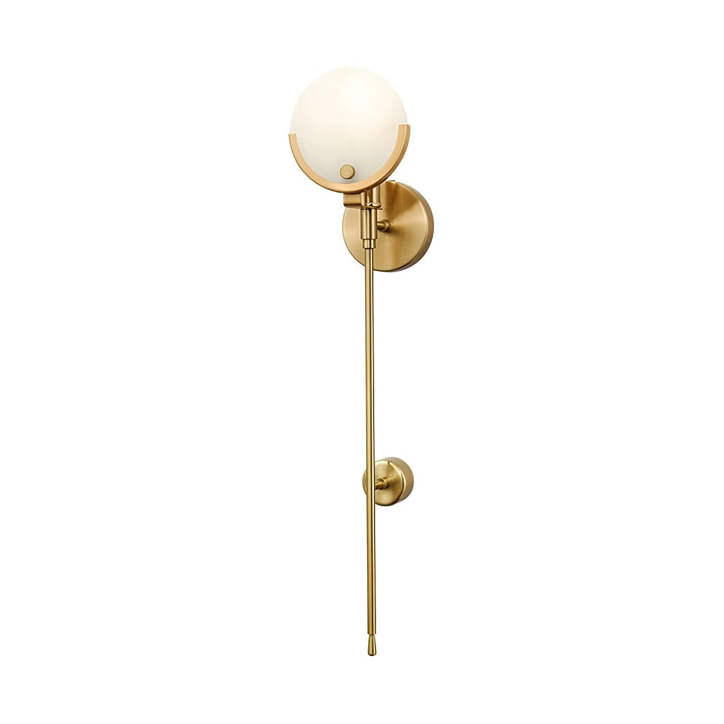 Ava Brass Wall Lamp ? 4.7″ x H 24.4″ / Dia 12cm x H 62cm / Brass & White Wall lamp