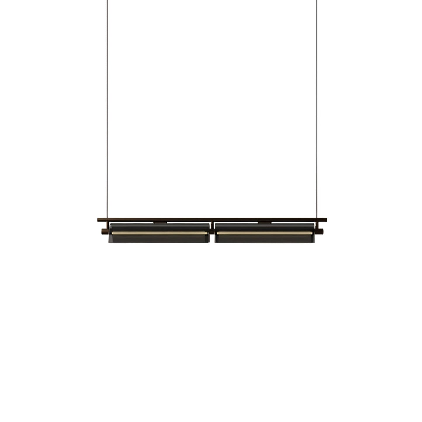 Axya Island Chandelier L 45.7″ x W 4.7″ x H 3.5″ / L 116cm x W 12cm x H 9cm / Smoke grey & Black / Three-Color Changing
