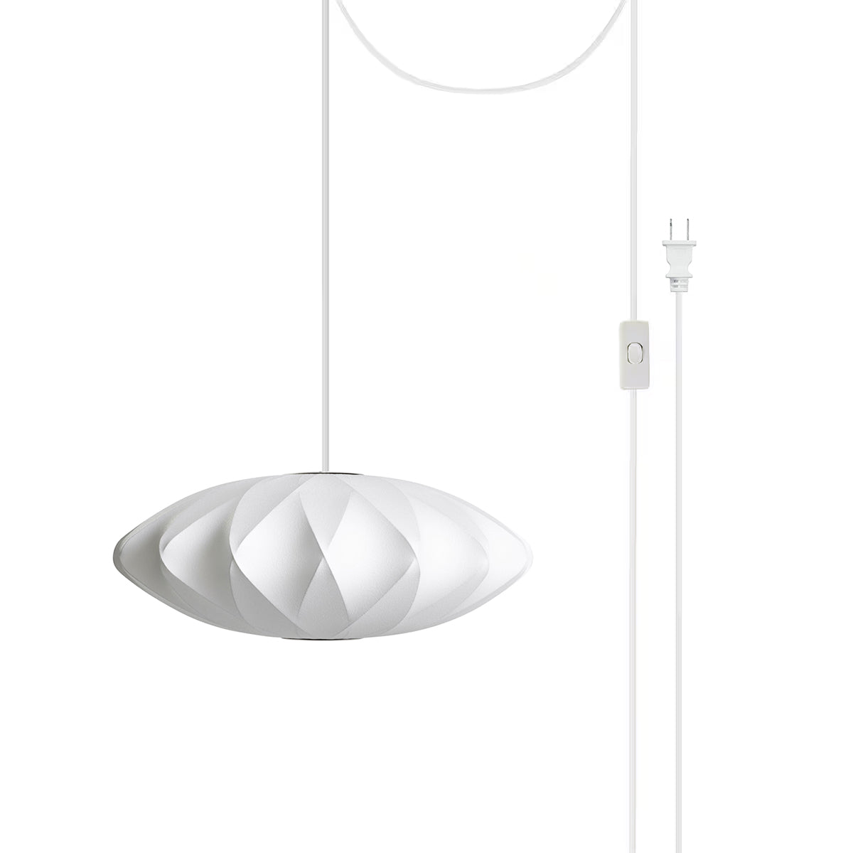 Bubble Swag Lights Model B ? 15.7″ x H 8.7″ / Dia 40cm x H 22cm (2 hooks) / White / US plug Pendant light