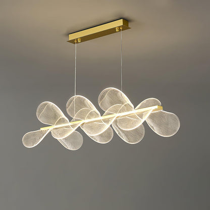 Bain Flying Flowers Chandelier L 30.7″ x W 14.9″ x H 7.9″ / L 78cm x W 38cm x H 20cm / Gold & Transparent / Warm Light