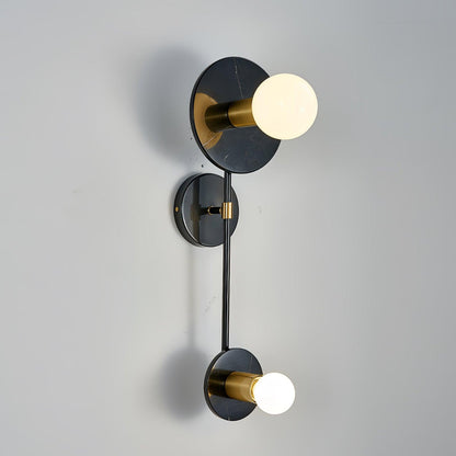 Balance Scale Wall Light Dia 7.1″ x H 19.7″ / Dia 18cm x H 50cm / Black Marble & Black Wall lamp