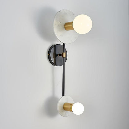 Balance Scale Wall Light Dia 7.1″ x H 19.7″ / Dia 18cm x H 50cm / White Marble & Black Wall lamp