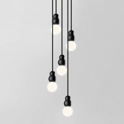 Ball Series Pendant Light 5heads Dia 3.9″ x H 6.81″ / Dia 10cm x H 17.3cm / Black / Suspension Rod Pendant light