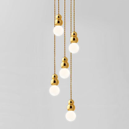 Ball Series Pendant Light 5heads Dia 3.9″ x H 6.81″ / Dia 10cm x H 17.3cm / Gold / Hanging Cable Pendant light